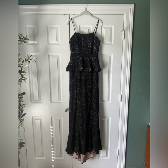 Adrianna Papell Strapless Black Lace Gown - Picture 3 of 6